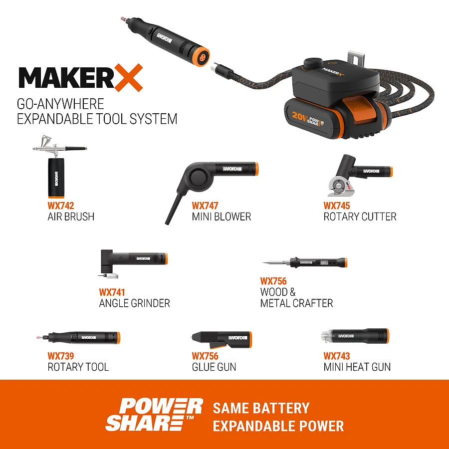 MAKERX HubX 20V Adaptor Tool Only WORX WA7161